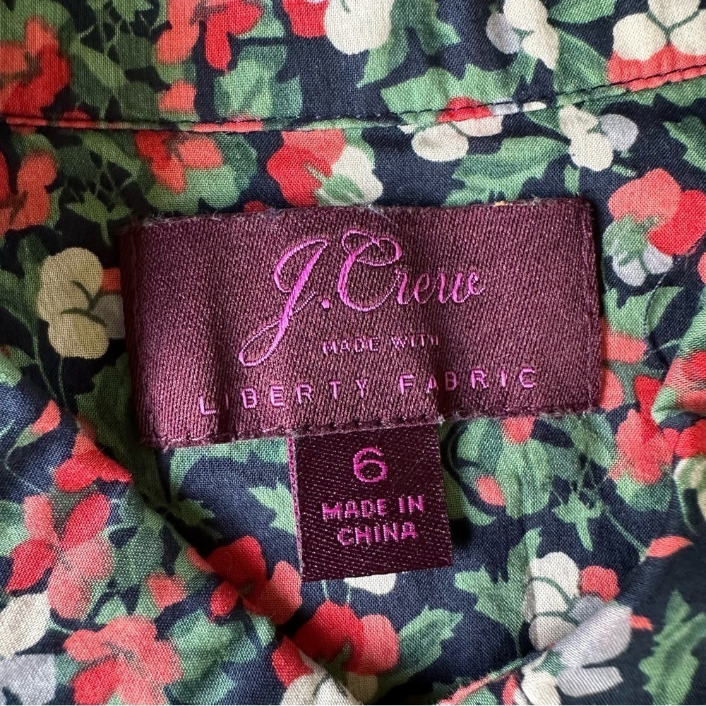 J. Crew Liberty Fabric Sarah Floral Shirt Sz 6 - Picture 5 of 12